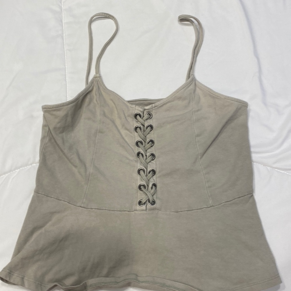 green tank top